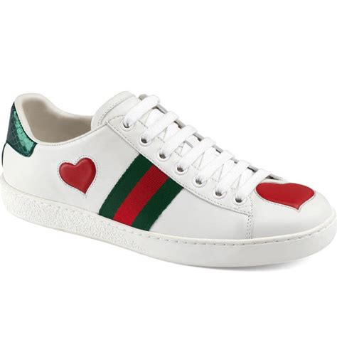 gucci heart shoes|gucci ace sneakers heart.